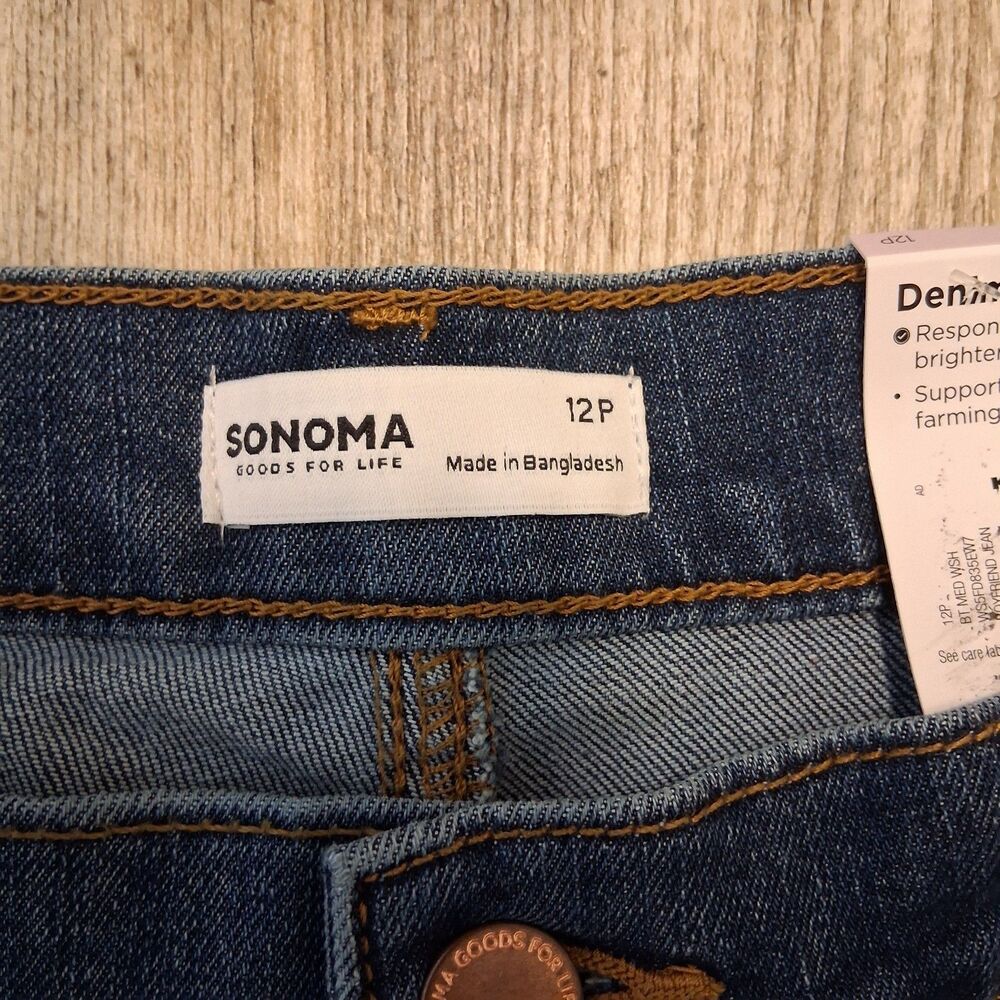 Sonoma Goods For Life Mid-Rise Relaxed Boyfriend Jean 12P Chic Casual Denim - Picture 9 of 10